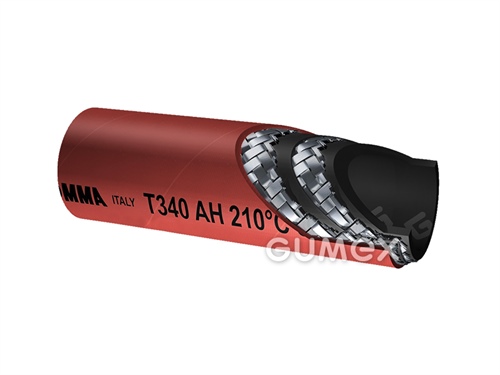 T340 AH, 13/23mm, Dampf 18bar +210°C, Wasser 55bar +120°C, -0,8bar, EPDM, 2x Stahlspirale, rot, 